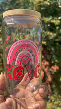 Load image into Gallery viewer, “Rainbow Love” 16oz Glass Tumbler Can
