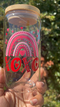 Load image into Gallery viewer, “Rainbow Love” 16oz Glass Tumbler Can