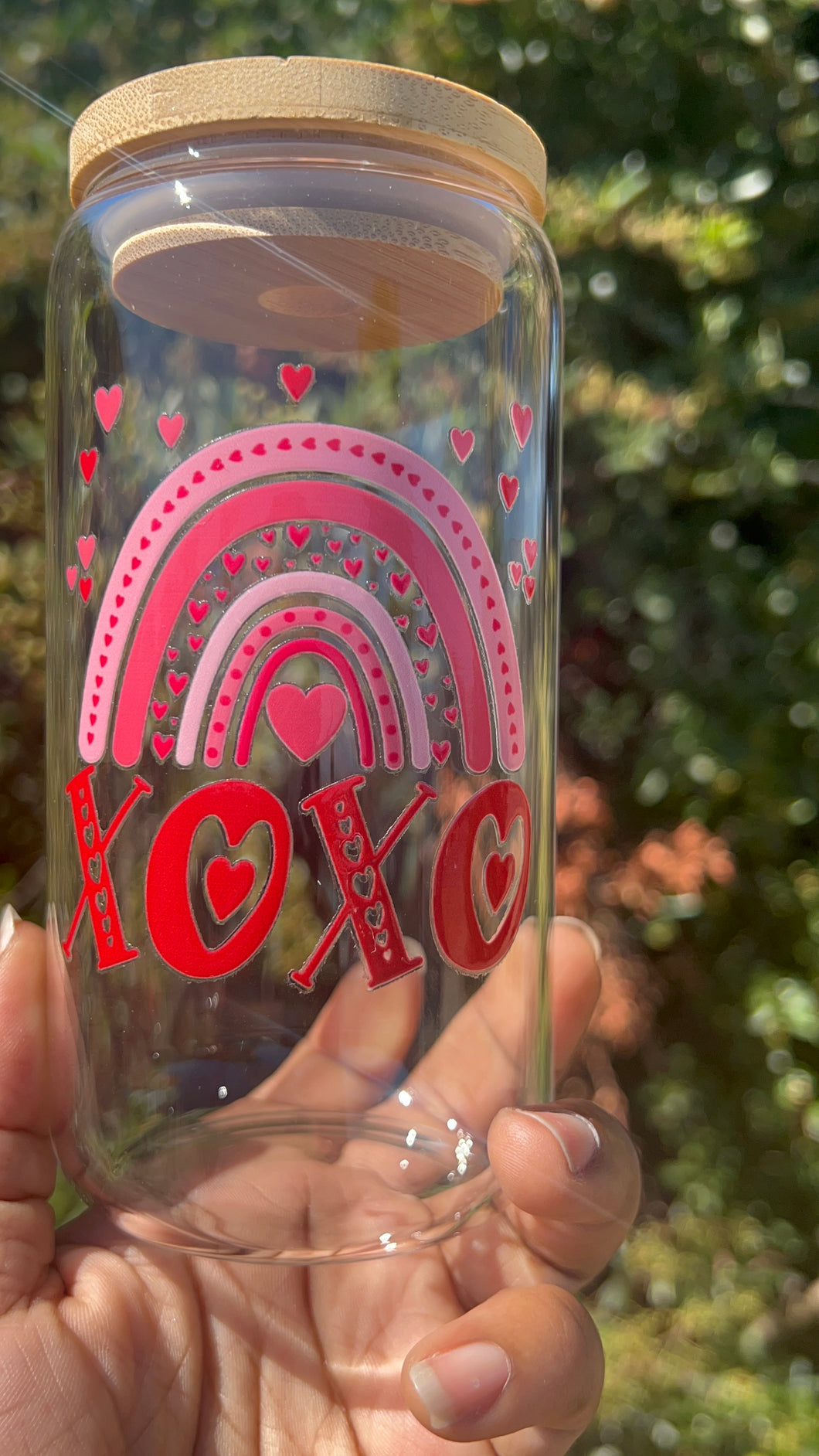 “Rainbow Love” 16oz Glass Tumbler Can