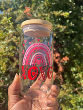 Load image into Gallery viewer, “Rainbow Love” 16oz Glass Tumbler Can