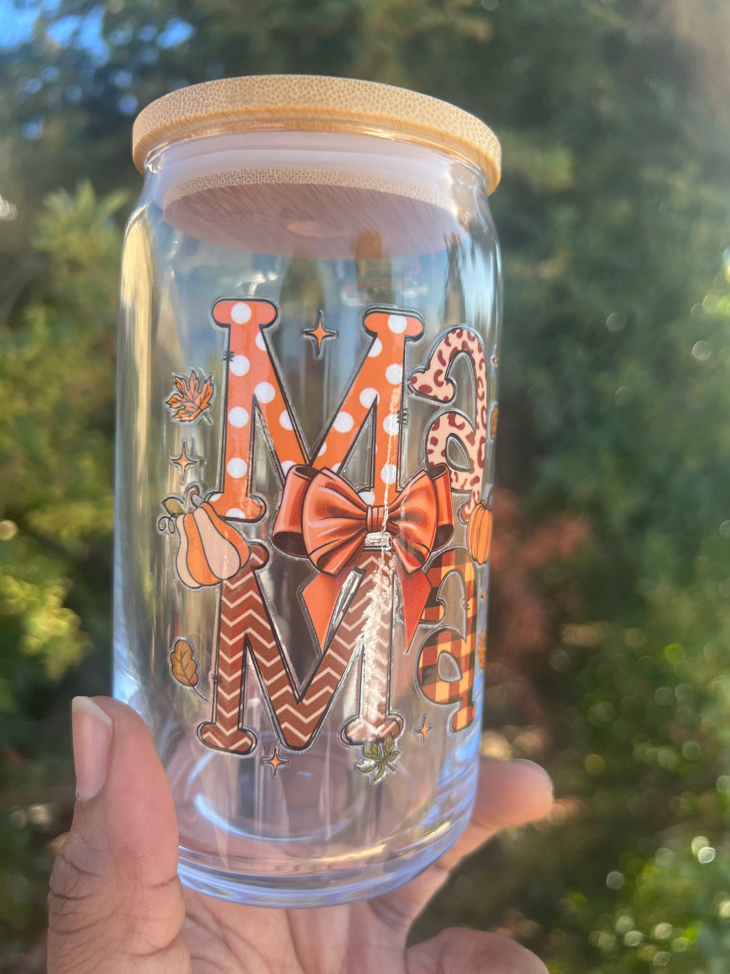 Fall MAMA Seasonal Glass Can