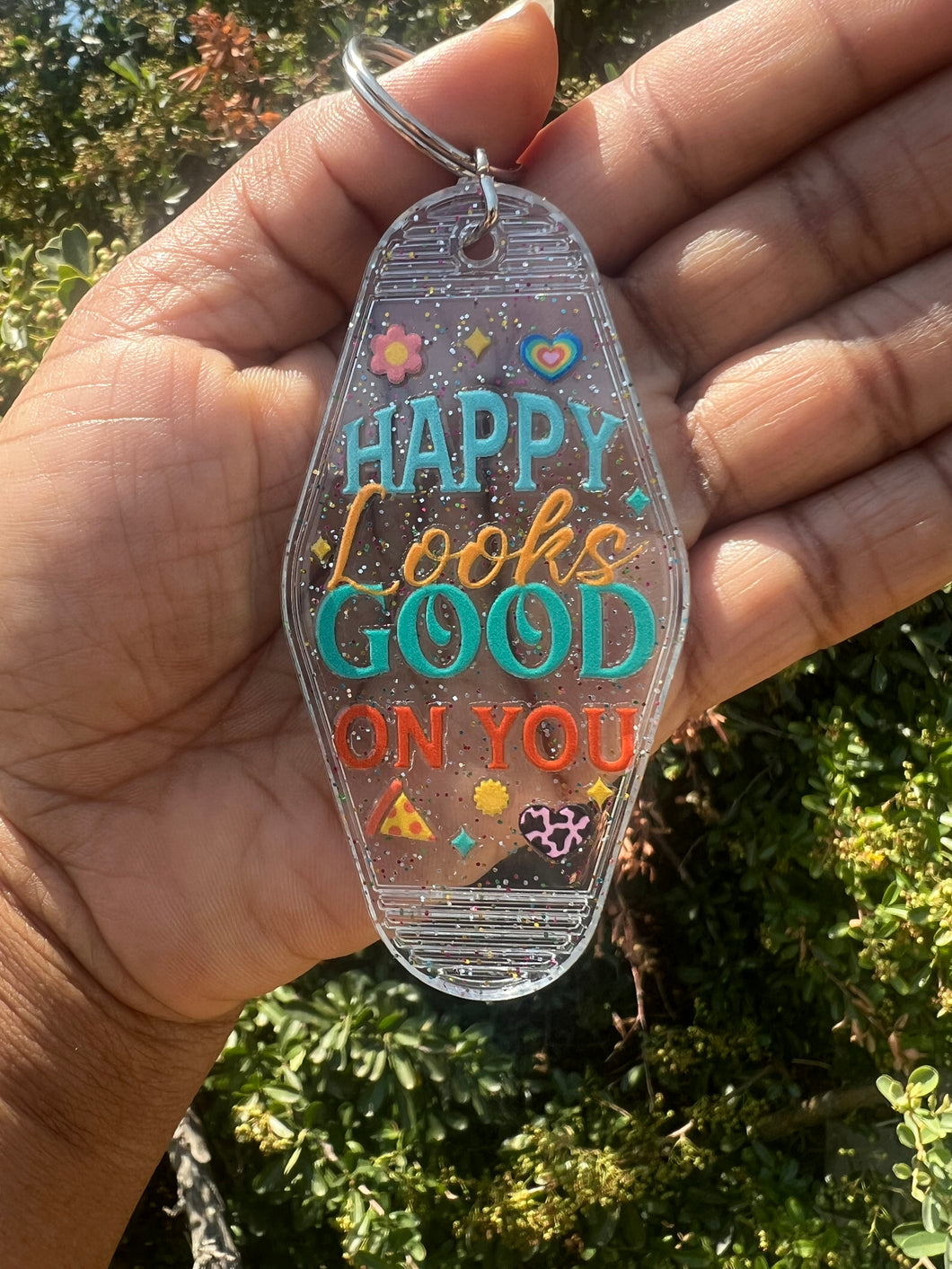 “Happy Looks Good On You”keychain