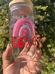 “Rainbow Love” 16oz Glass Tumbler Can