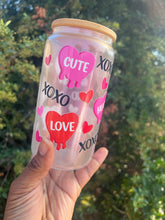 Load image into Gallery viewer, XOXO Pink Iridescent Glass Tumbler Can