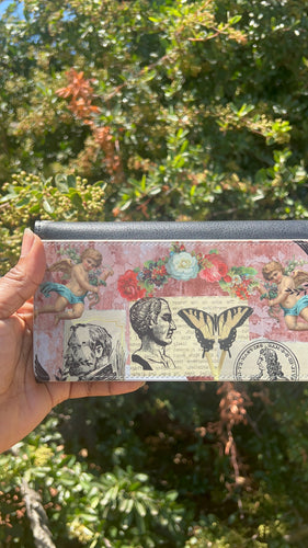 Vintage Ephemera Style Clutch Purse/Wallet