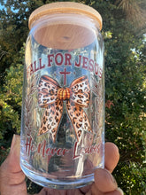 Load image into Gallery viewer, “Fall For Jesus” Seasonal Glass Can
