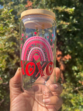 Load image into Gallery viewer, “Rainbow Love” 16oz Glass Tumbler Can