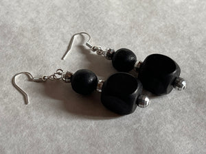 Black Wooden earrings