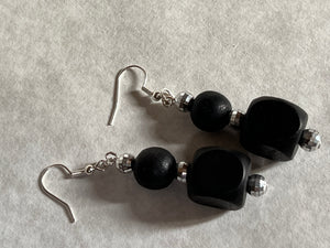 Black Wooden earrings