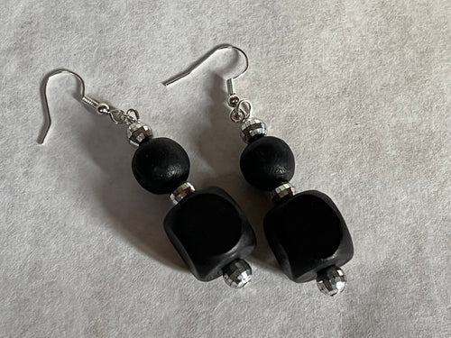 Black Wooden earrings