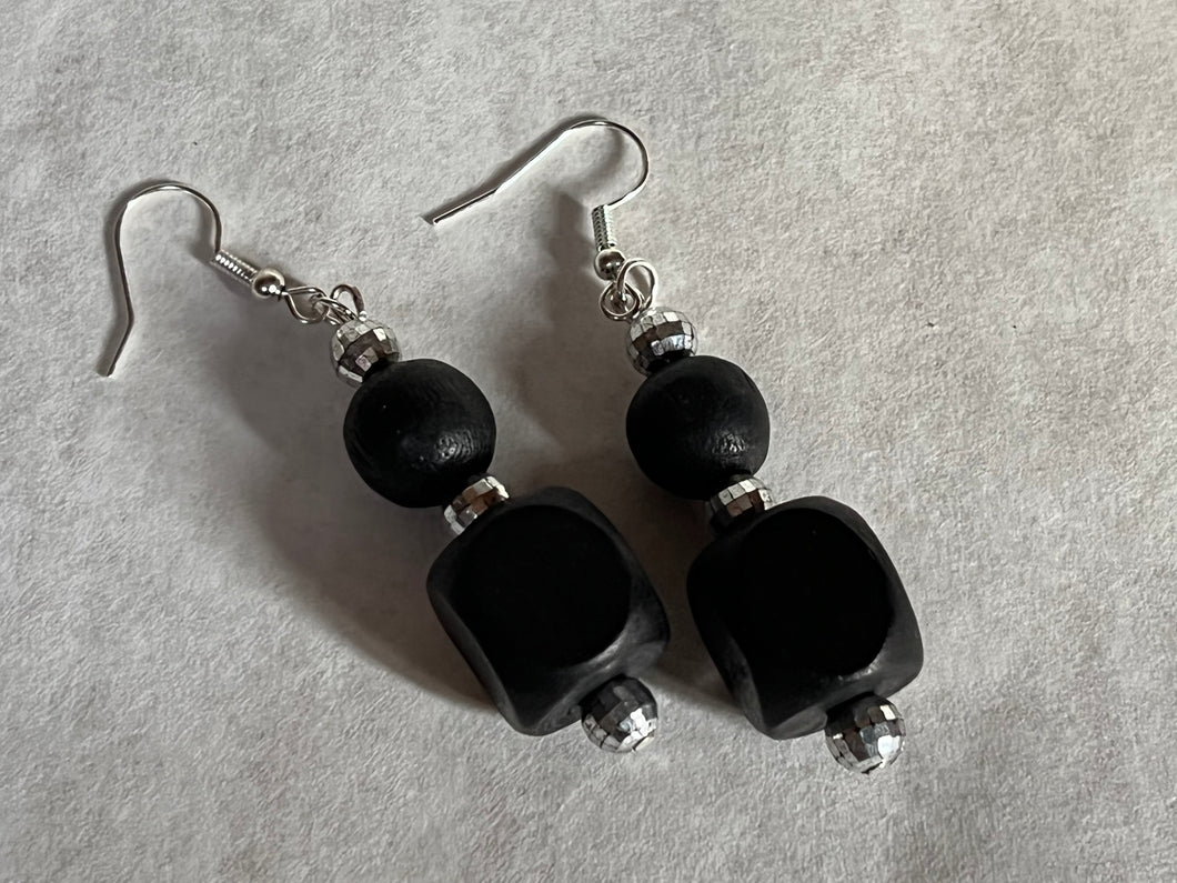 Black Wooden earrings